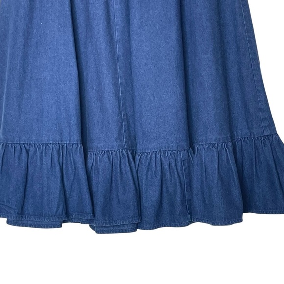 Vtg. Mr. Stan Denim Blue Jean FULL SKIRT, 1970's, Ruffle Flounce Western Size 8 - Picture 4 of 10
